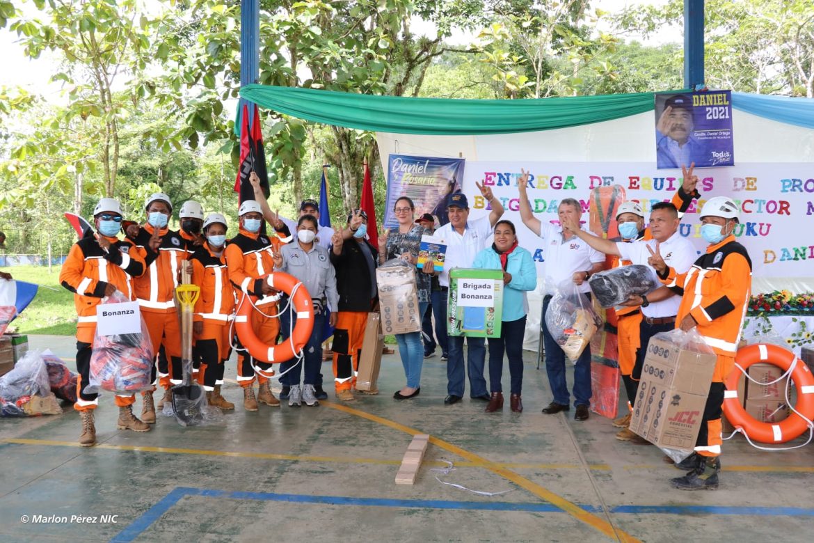 Entrega de Equipamiento a las Brigadas Municipales de Repuesta a las Emergencias del Sector Minero, Prinzapolka, Mulukukú y Paíwas